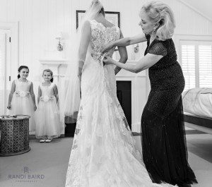 Megan prepared for her big day at the Captain's Cottages at the Harbor View Hotel. – Photo by Randi Baird